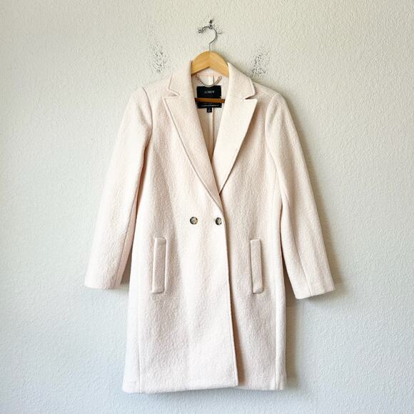 J. CREW Daphne Coat Cream Italian Boiled Wool Double Breasted Peacoat - Picture 1 of 13